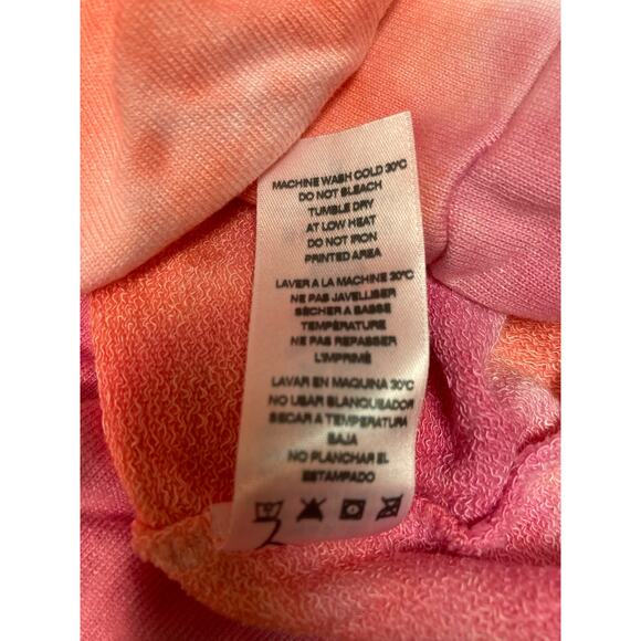 Sundry Womens Sweatshirt Size SMALL Pink Apricot Tie Dye NEW Raglan Scoop Neck - Picture 5 of 5